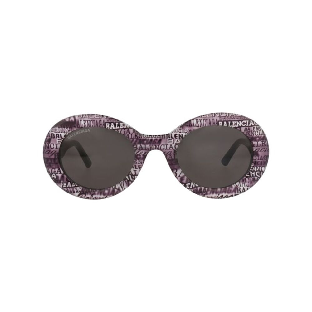 Balenciaga Round-Frame Acetate Sunglasses Black Womens